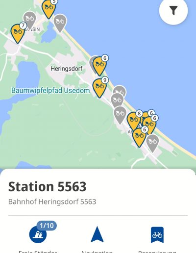 MV Rad App Stationsauswahl